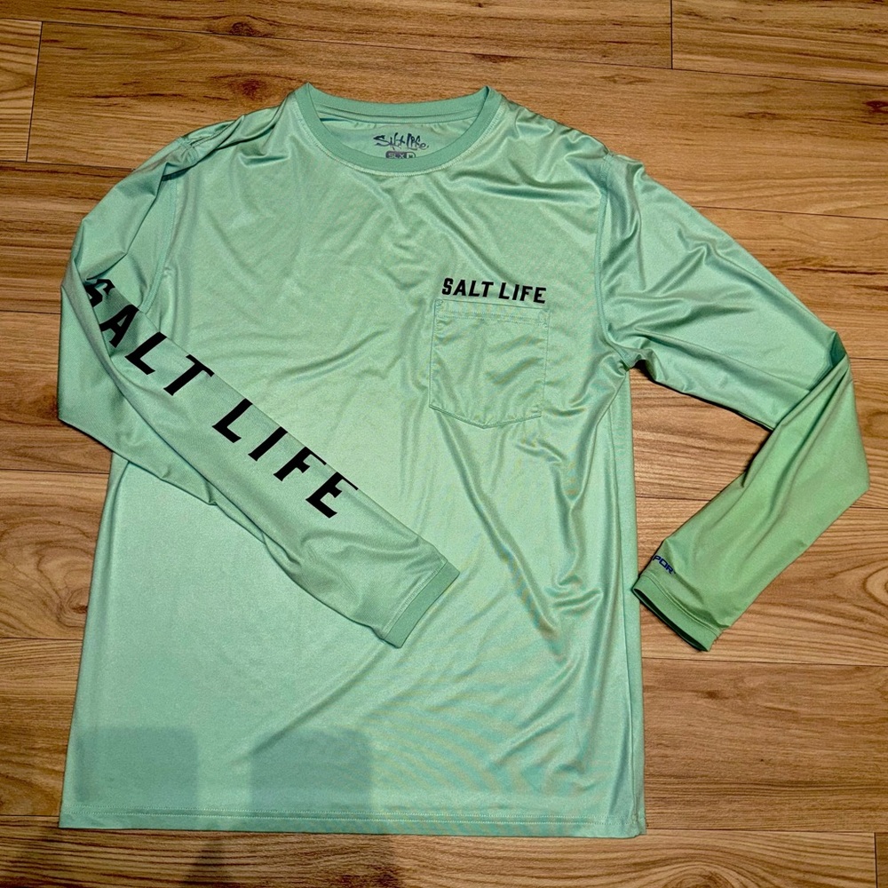 Salt Life Seafoam Green Long Sleeve Shirt medium men’s